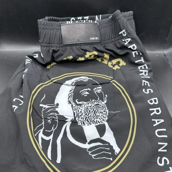 AMIRI Black Zig Zag Made in France Shorts - Picture 6 of 9